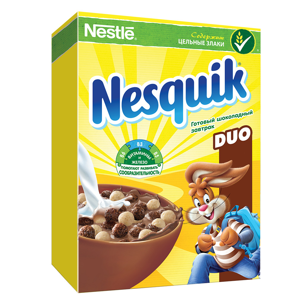 Готовый шоколадный завтрак Nesquik DUO - 250 г (коробка)