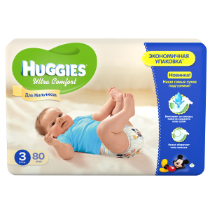 Подгузники Huggies Ultra Comfort для мальчиков 3 (5-9 кг) - 80 шт