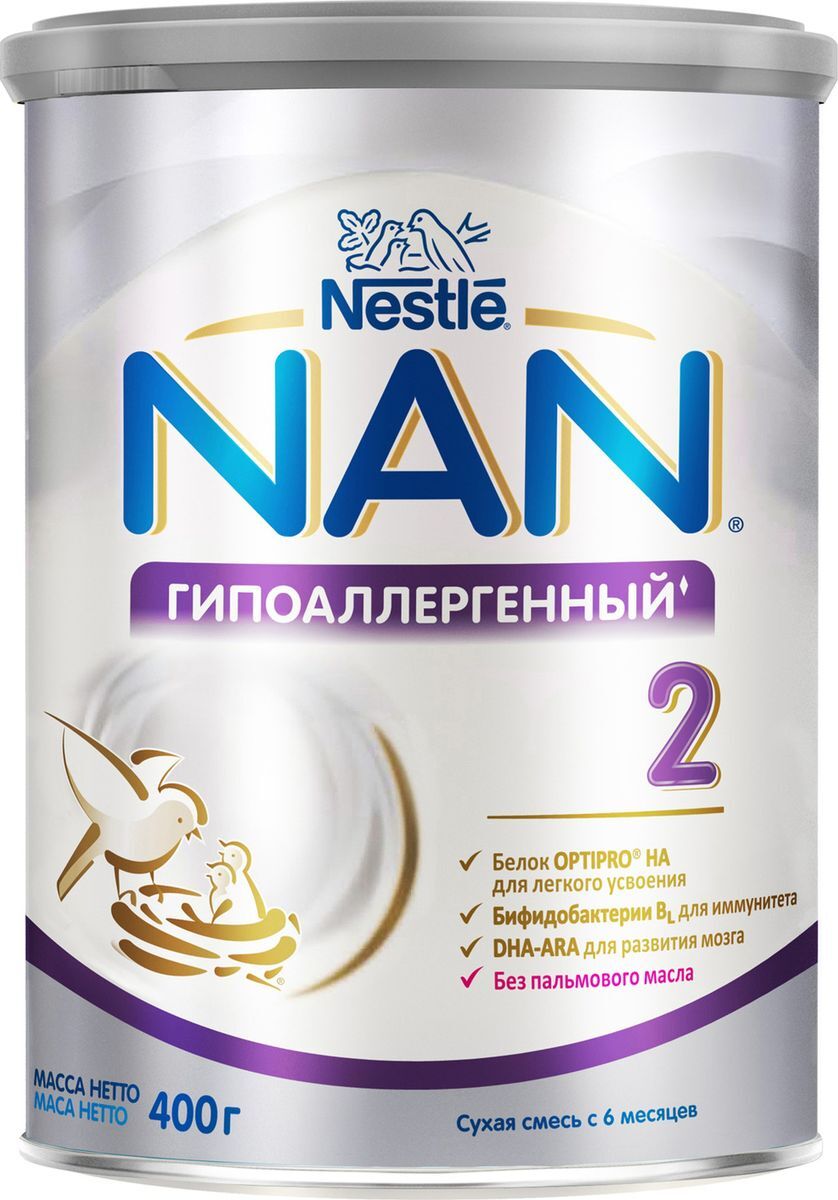 Молочная смесь NAN 2 Optipro гипоаллергенный с 6 месяцев - 400 г