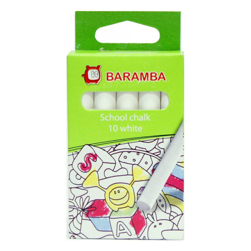 Baramba Мелки белые - 10 шт (картонная упаковка) В00010
