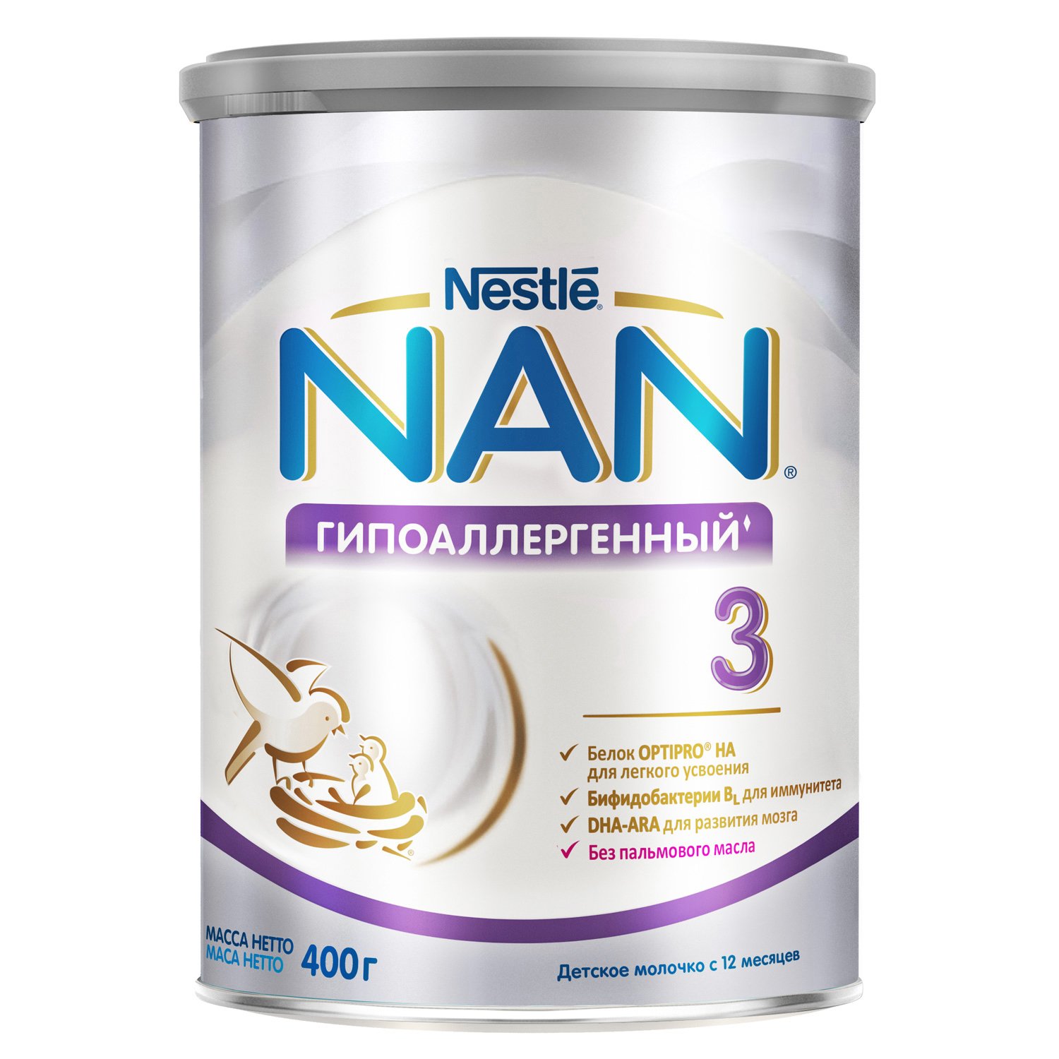 NAN 3 Optipro Гипоаллергенный детское молочко - 400 г