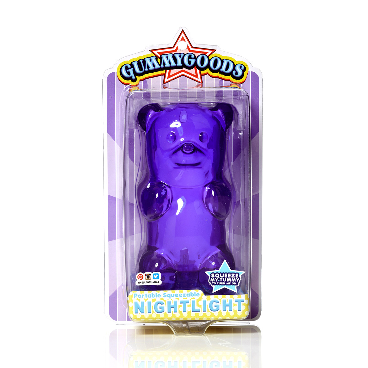 Ночник силиконовый в форме медведя (фиолетовый)