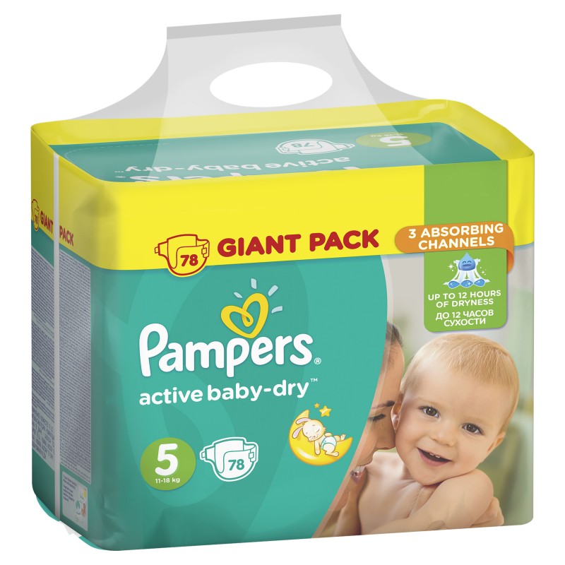 Подгузники Pampers Active Baby-Dry 5 (11-18 кг) - 78 шт