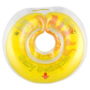 Круг на шею для купания малышей от 6 кг (желтый полуцвет) - Солнышко