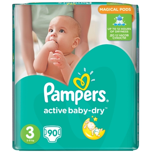 Подгузники Pampers Active Baby-Dry 3 (5-9 кг) - 90 шт