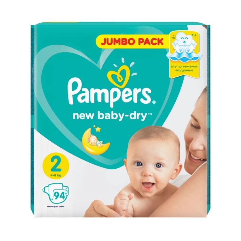 Подгузники Pampers New Baby-Dry 2 (4-8 кг) - 94 шт