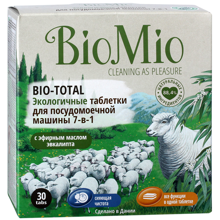 Экологичные таблетки для ПММ Bio-Total с эфирным маслом эвкалипта - 30 шт