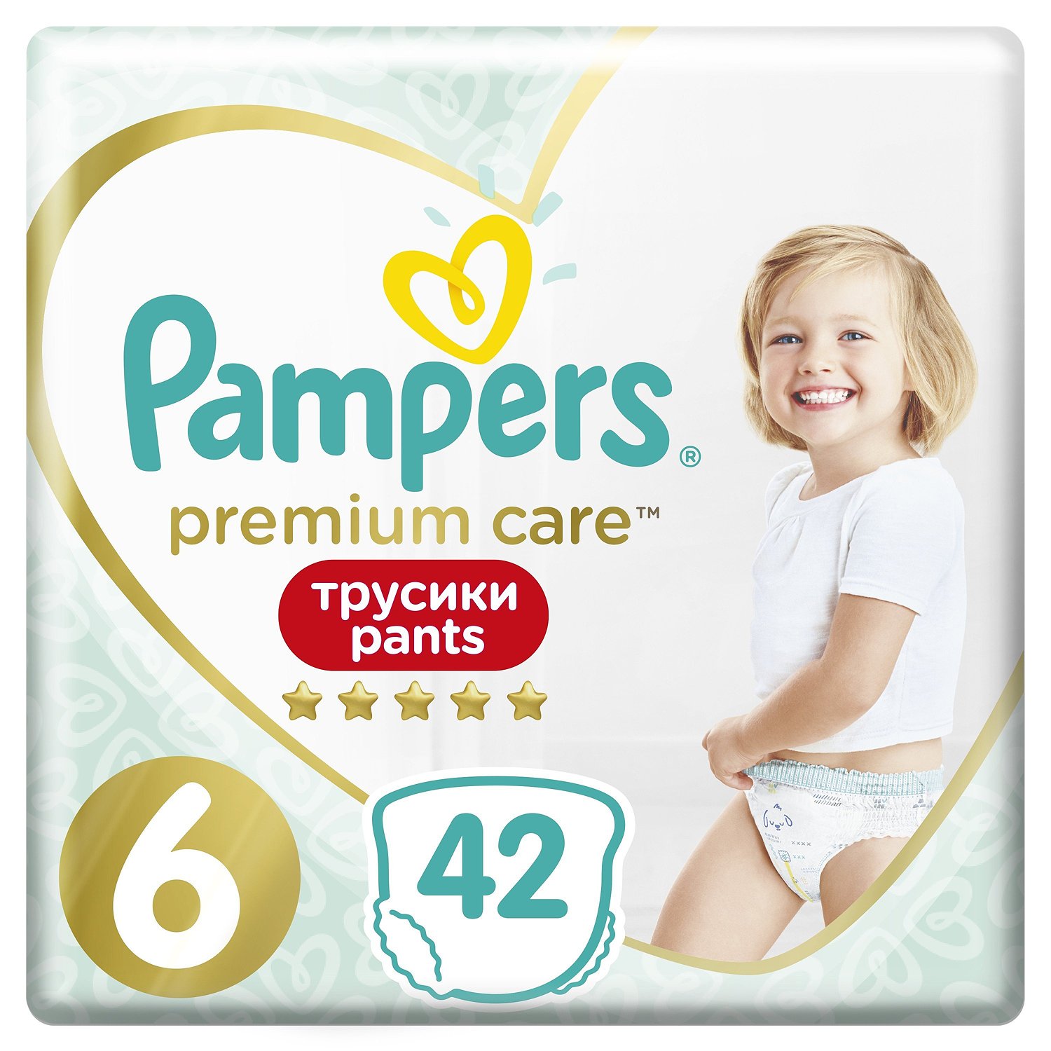 Подгузники-трусики Pampers Premium Care 6 (15+ кг) - 42 шт
