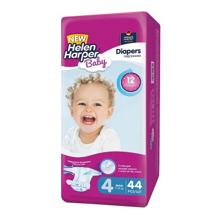 Детские подгузники Helen Harper Baby maxi 4 (7-14 кг) - 44 шт