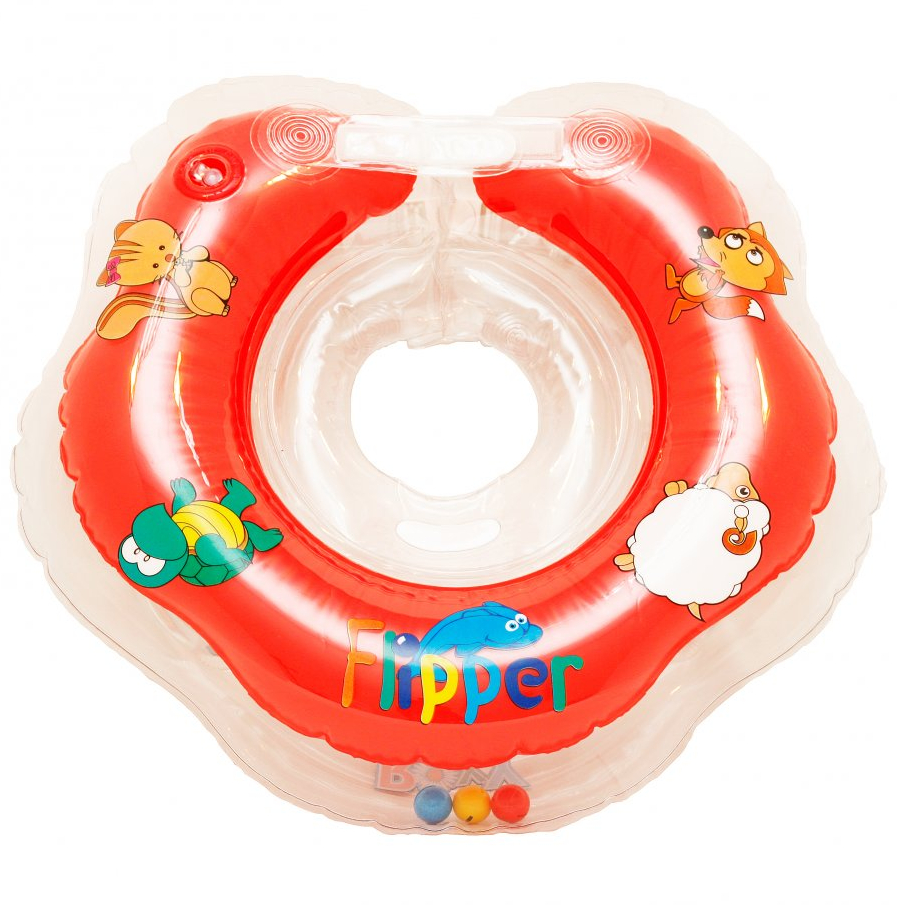 Круг на шею для купания малышей (красный)