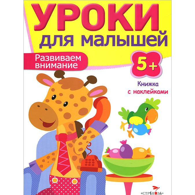 Развивающая книжка с наклейками: Уроки для малышей 5+. Развиваем внимание.