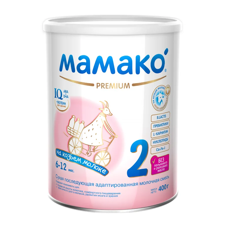 Детская смесь на козьем молоке Мамако 2 Premium с 6 до 12 месяцев - 400 г