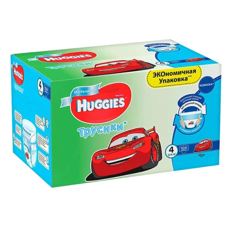 Трусики Huggies для мальчиков 4 (9-14 кг) - 104 шт Disney Box