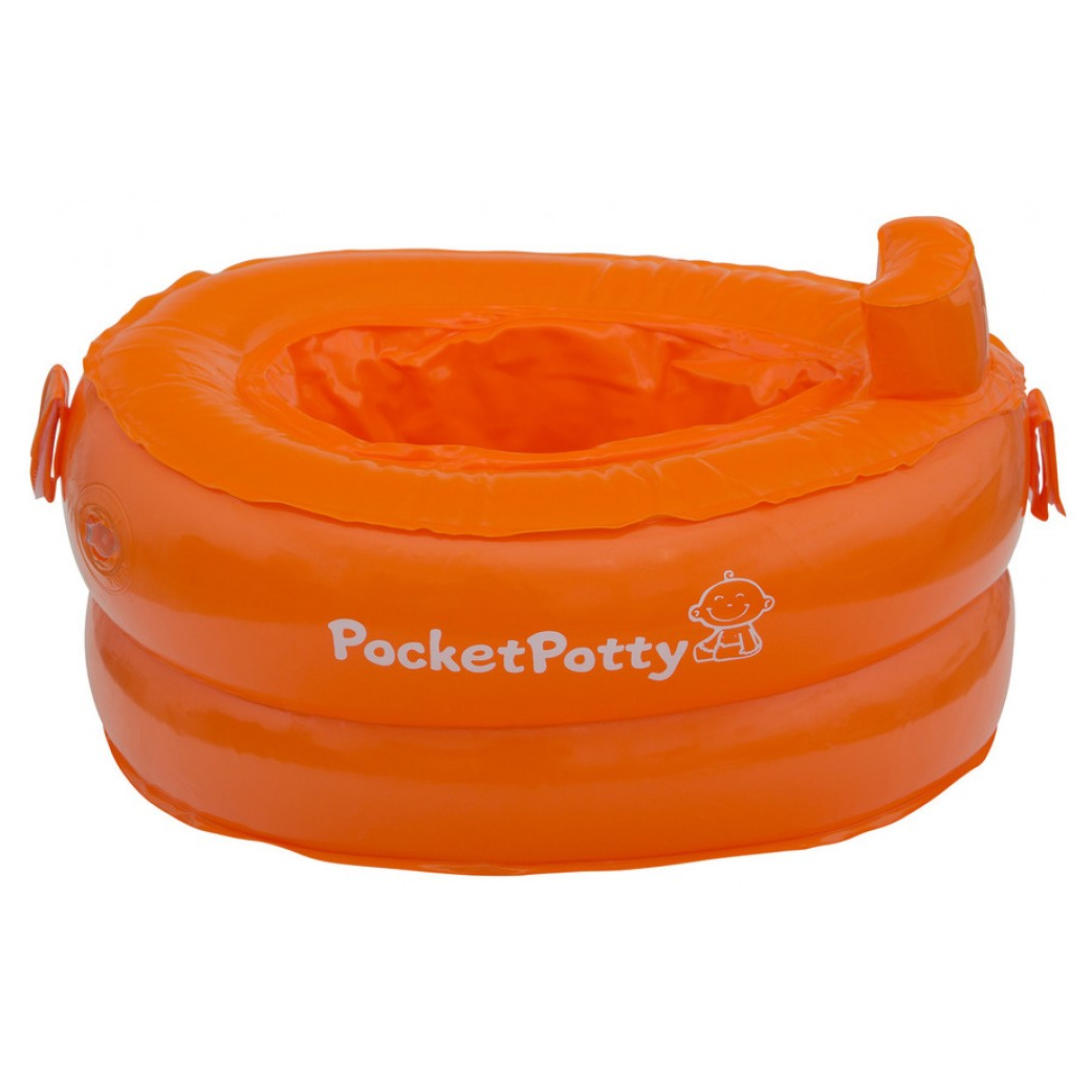 Надувной дорожный горшок PocketPotty со сменными пакетами (оранжевый)