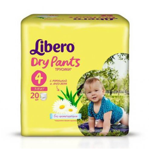 Подгузники-трусики Libero Dry Pants 4 (7-11 кг) - 20 шт