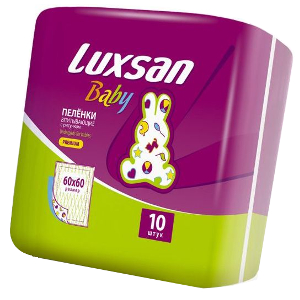 Пеленки впитывающие с рисунком Luxsan Baby (60 x 60 см) - 10 шт