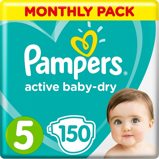 Подгузники Pampers Active Baby-Dry 5 (11-16 кг) - 150 шт