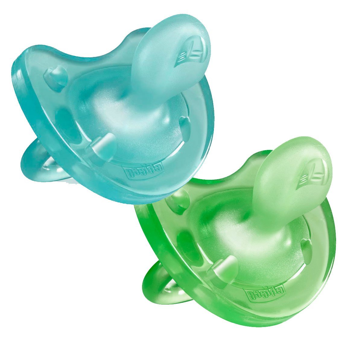 Пустышка силиконовая Physio Soft с 6 до 12 месяцев - 2 шт (голубая, зеленая)