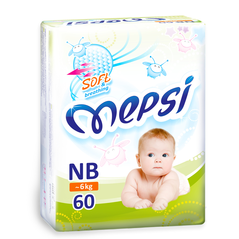 Подгузники Mepsi Soft&breathing NB (0-6 кг) - 60 шт
