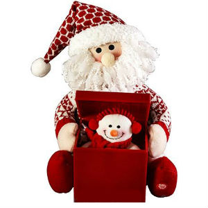 Электромеханическая игрушка Дед Мороз с сюрпризом (h=28 см, красный цвет)