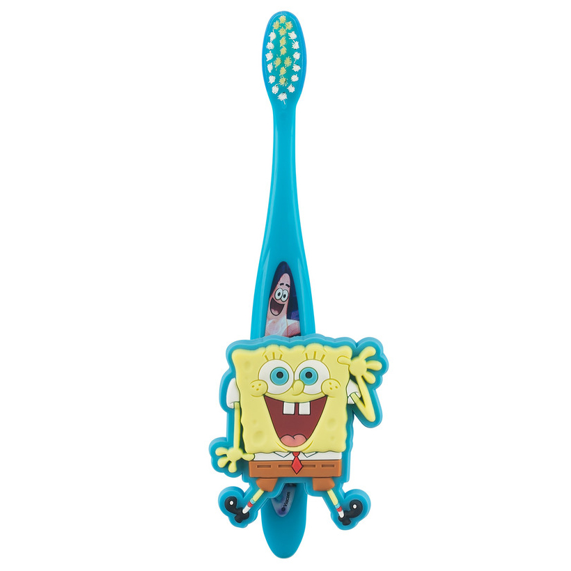 Зубная щетка Sponge Bob с настенным держателем на присоске