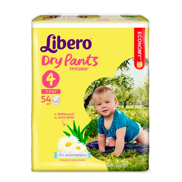 Трусики Libero Dry Pants 4 (7-11) кг - 54 шт