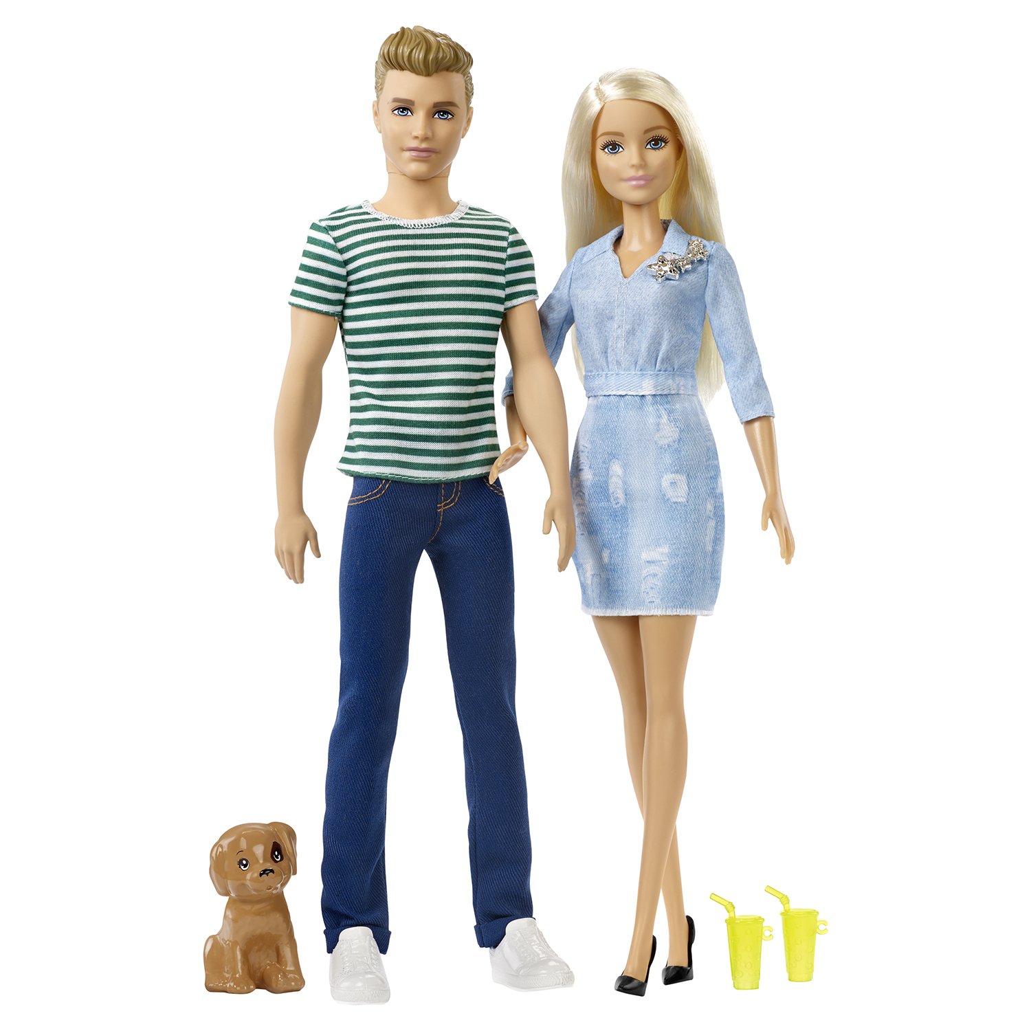 Игровой набор Кен и Барби на прогулке со щенком