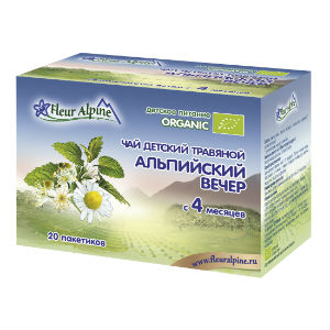 Чай детский травяной Альпийский вечер с 4 месяцев - 20 пакетиков