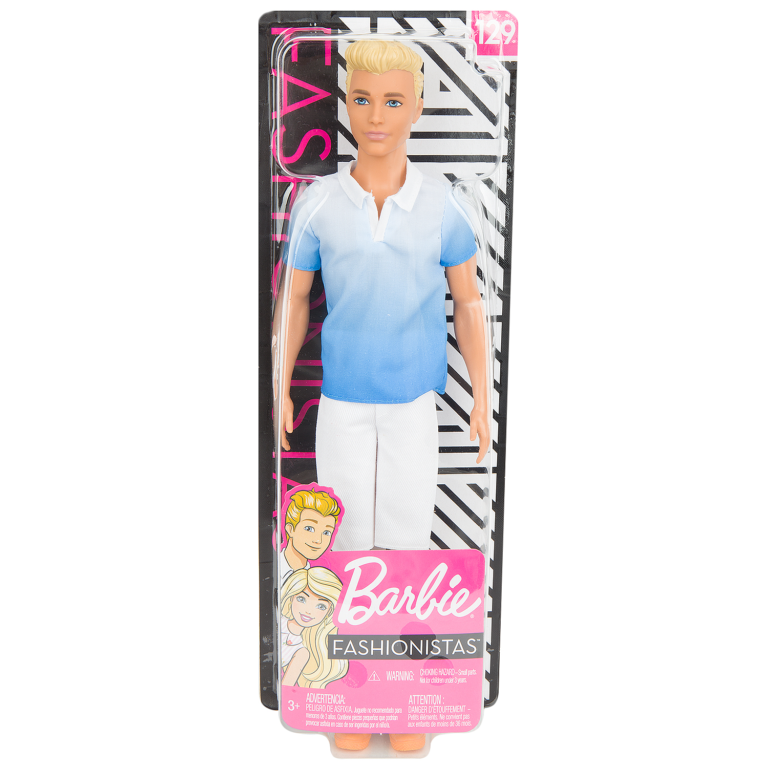 Кукла Fashionistas Кен в белых шортах и голубой рубашке