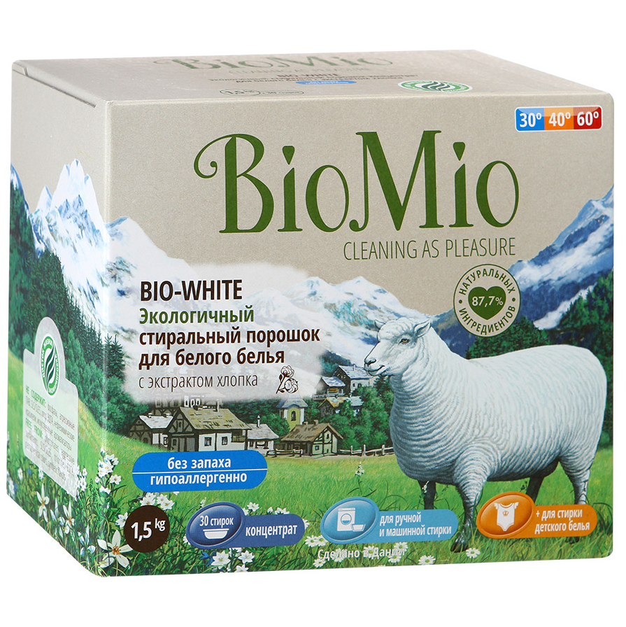 Экологичный стиральный порошок для белого белья Bio-White 1500 г