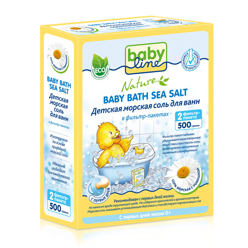 Детская морская соль для ванн Nature с ромашкой - 500 гр (в фильтр-пакетах)