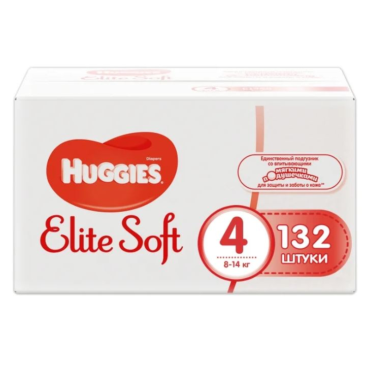 Подгузники Huggies Elite Soft 4 (8-14 кг) - 132 шт