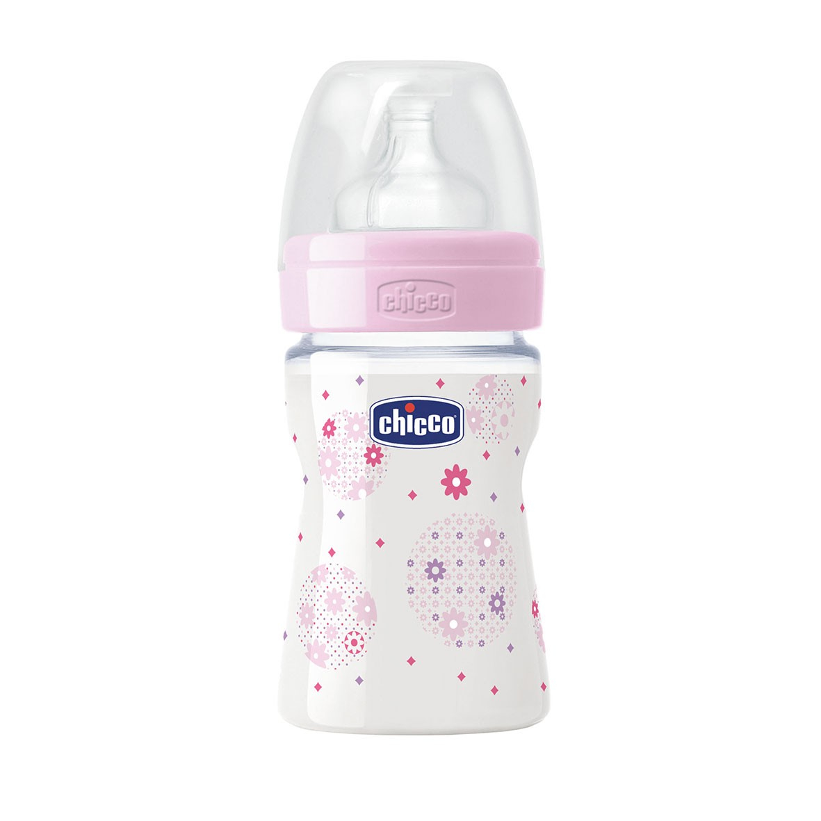 Бутылочка для кормления Wellbeing Girl силиконовая соска нормальный поток - 150 мл (розовая)