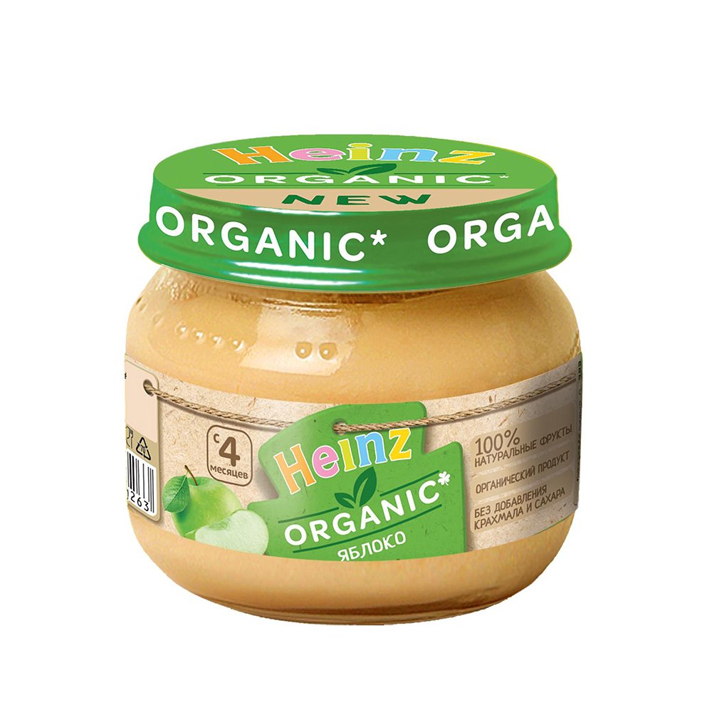 Пюре Heinz яблоко Organic (c 4 месяцев) 80 г, 1 шт