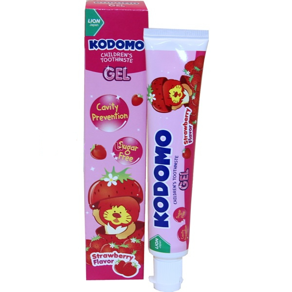 Детская гелевая зубная паста со вкусом клубники - 40 г
