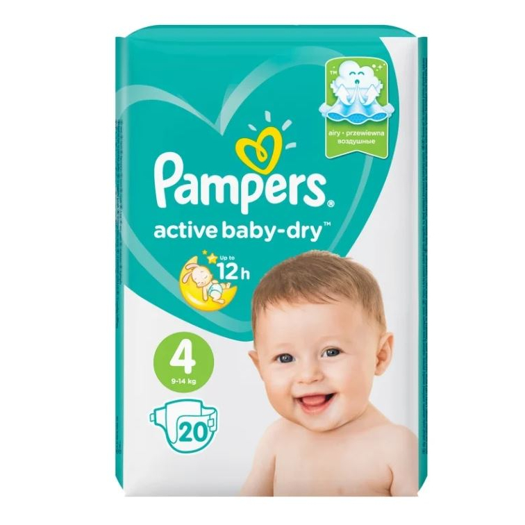 Подгузники Pampers Active Baby-Dry 4 (9-14 кг) - 20 шт
