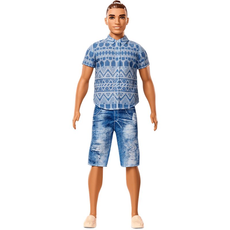 Кукла Кен в широких джинсовых шортах