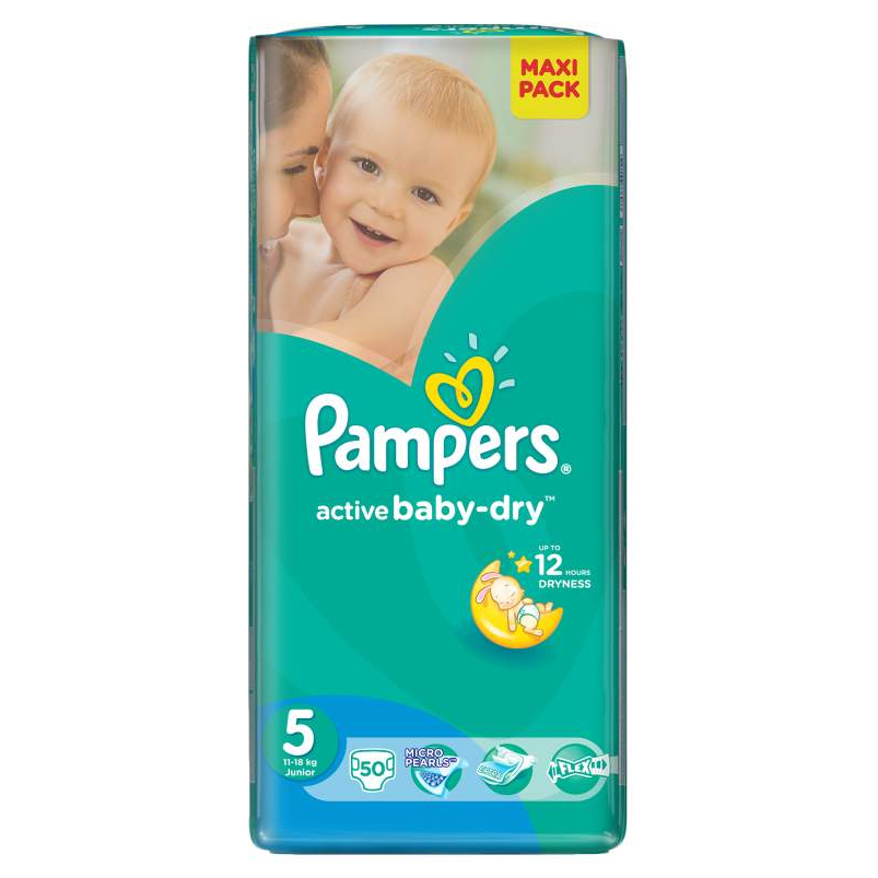 Подгузники Pampers Active Baby-Dry 5 (11-18 кг) - 50 шт