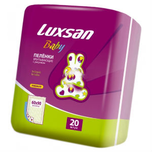 Пеленки впитывающие с рисунком Luxsan Baby (60 x 90 см) - 20 шт