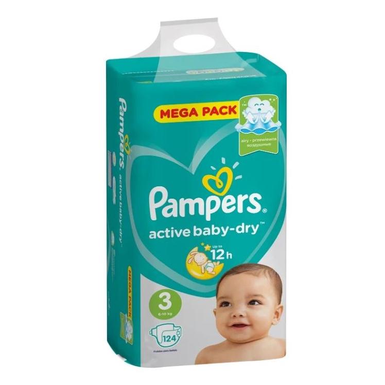 Подгузники Pampers Active Baby-Dry 3 (6-10 кг) - 124 шт