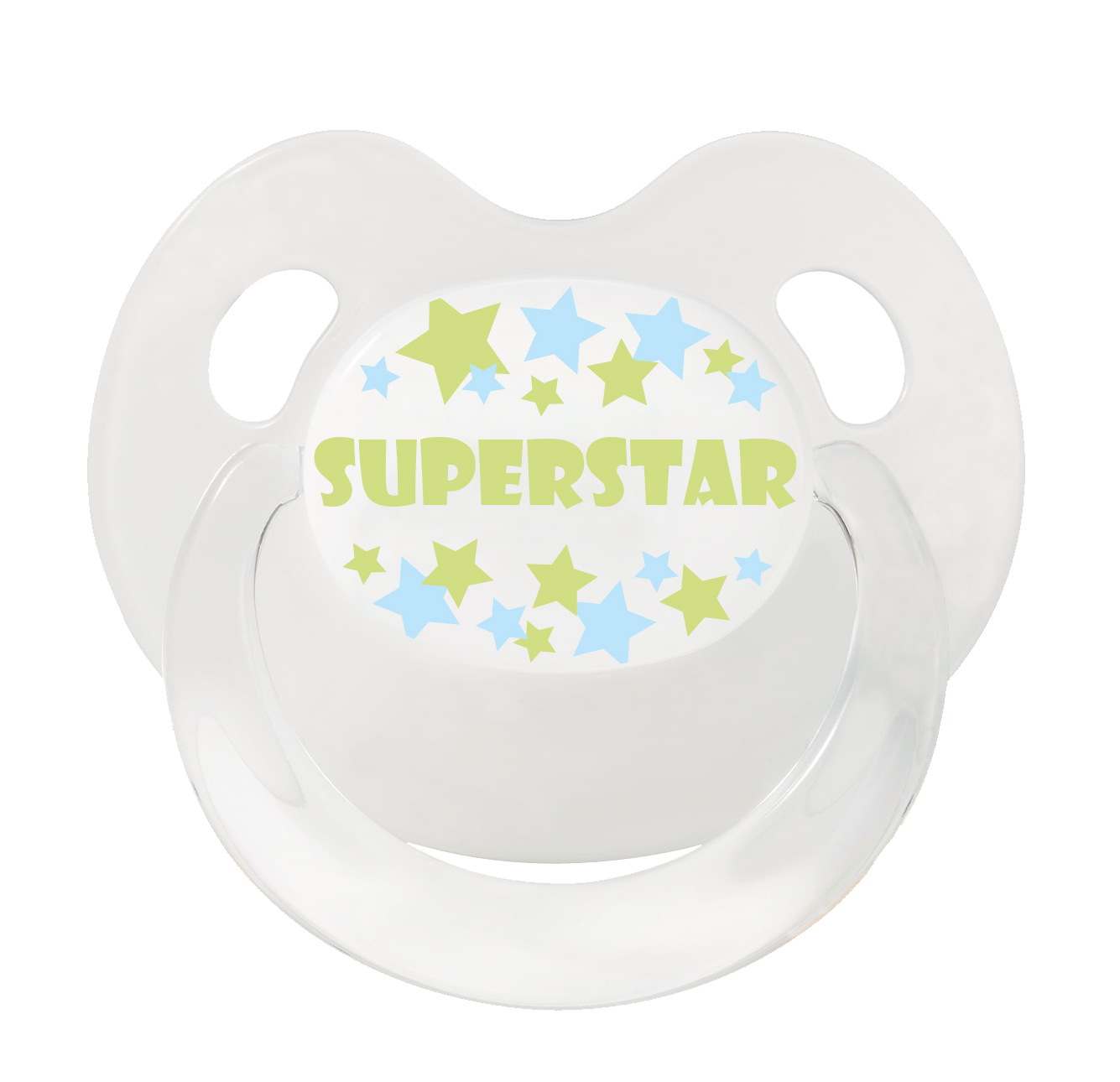 Пустышка силиконовая дневная Dental BasicCare SuperStar White 0-6 мес