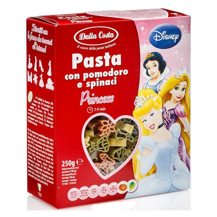 Макаронные изделия Disney фигурные со шпинатом и томатом Принцесса - 250 г