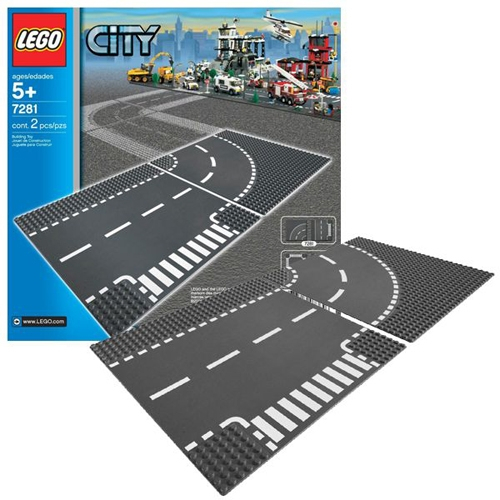 Lego City 7281 Т-соединения и дорожный поворот