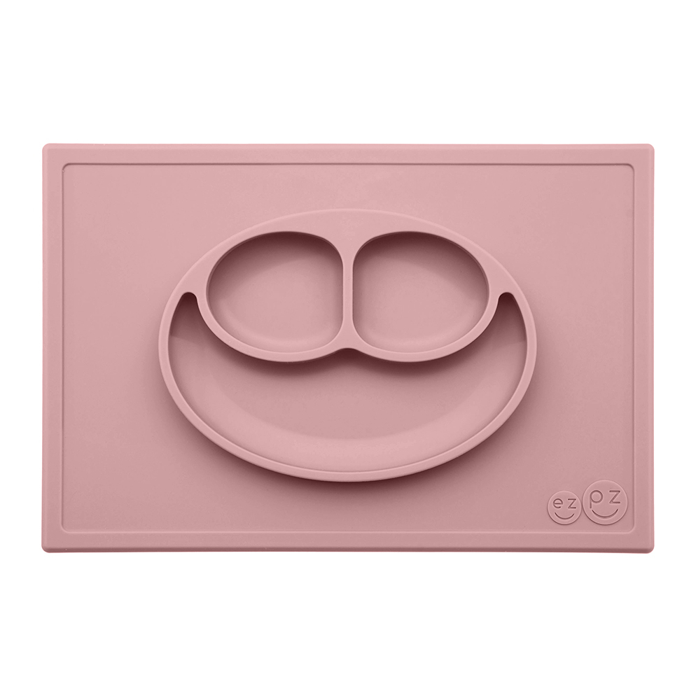Тарелка с подставкой Happy mat (нежно-розовая)