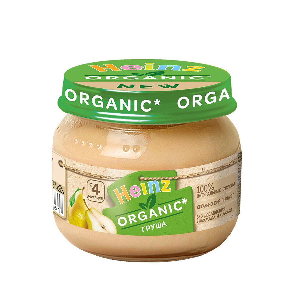 Пюре Heinz груша Organic (с 4 месяцев) 80 г, 1 шт