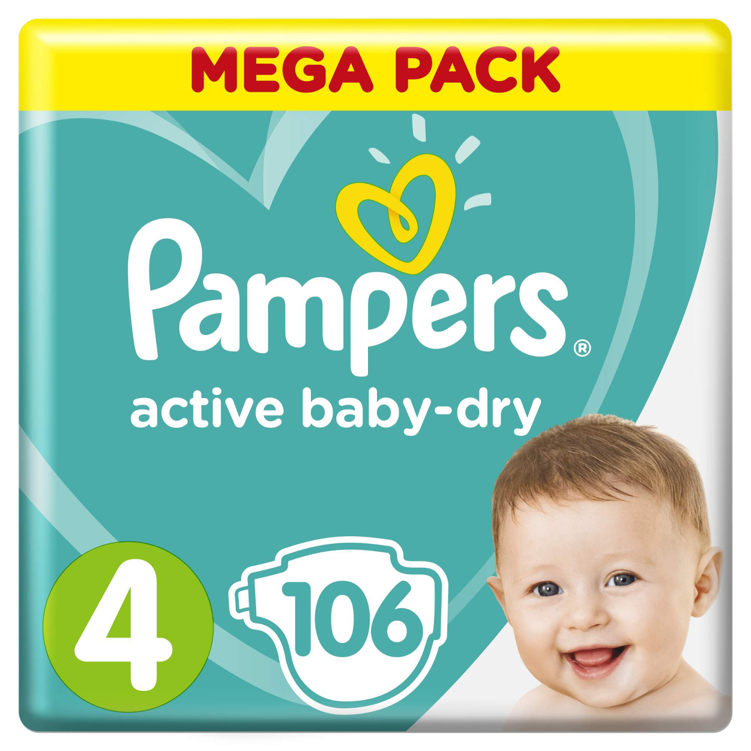 Подгузники Pampers Active Baby-Dry 4 (9-14 кг) - 106 шт