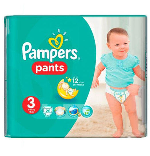 Подгузники-трусики Pampers Pants 3 (6-11 кг) - 26 шт