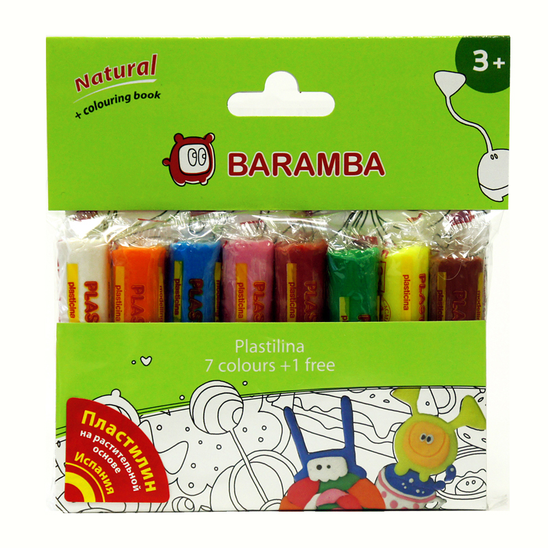 Baramba Пластилин - 8 цветов (внутри раскраска) В26007